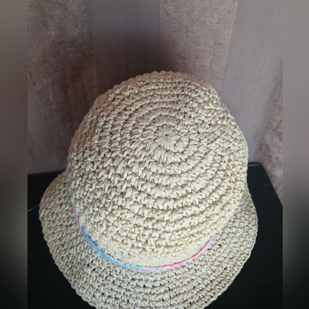 💎 Lilly Pulitzer Tropical Bucket Hat Multi Splash Dance Straw NWOT - Picture 4 of 9